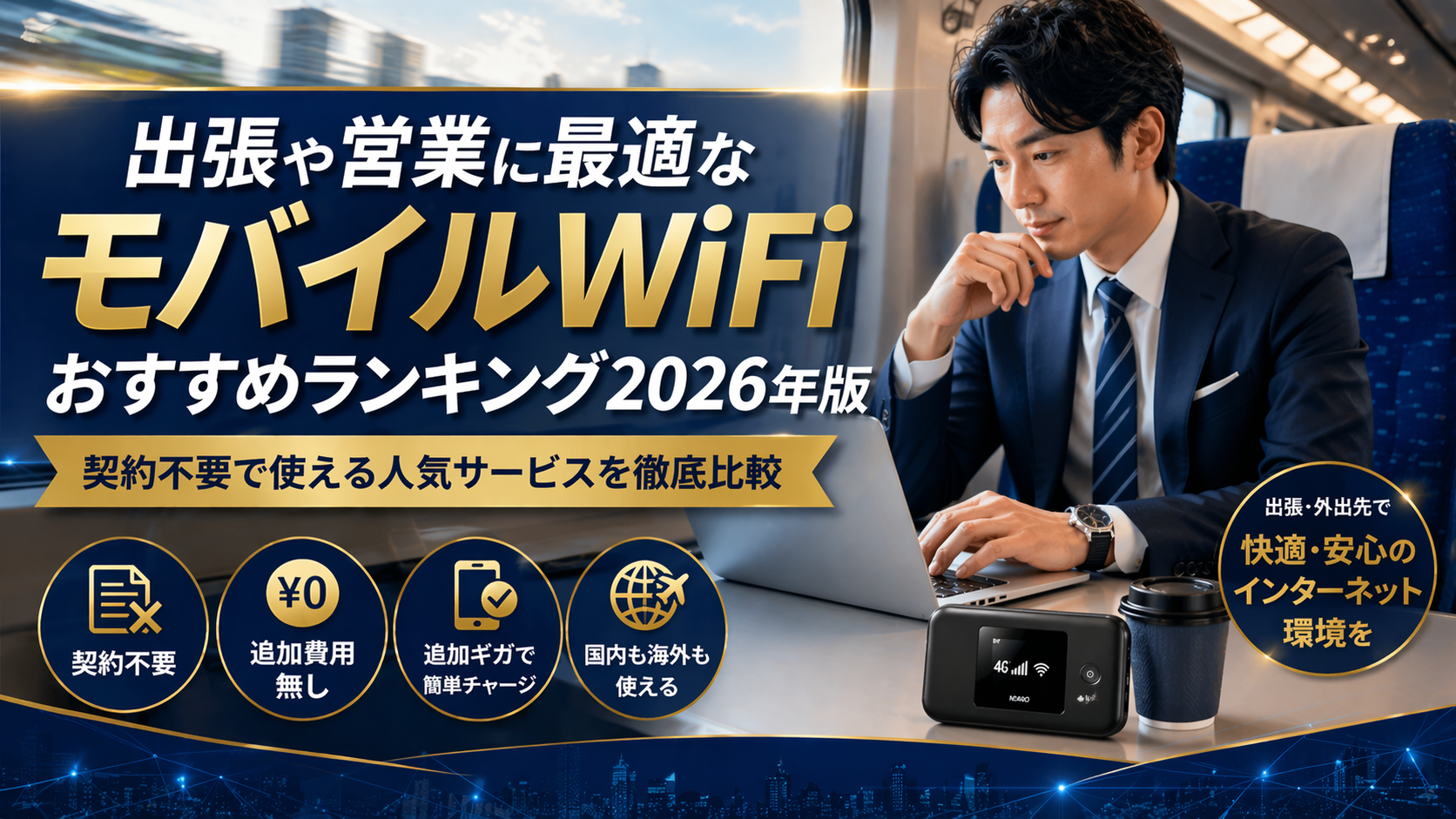 出張や営業に最適なモバイルWiFiおすすめランキング2026年版｜契約不要で使える人気サービスを徹底比較