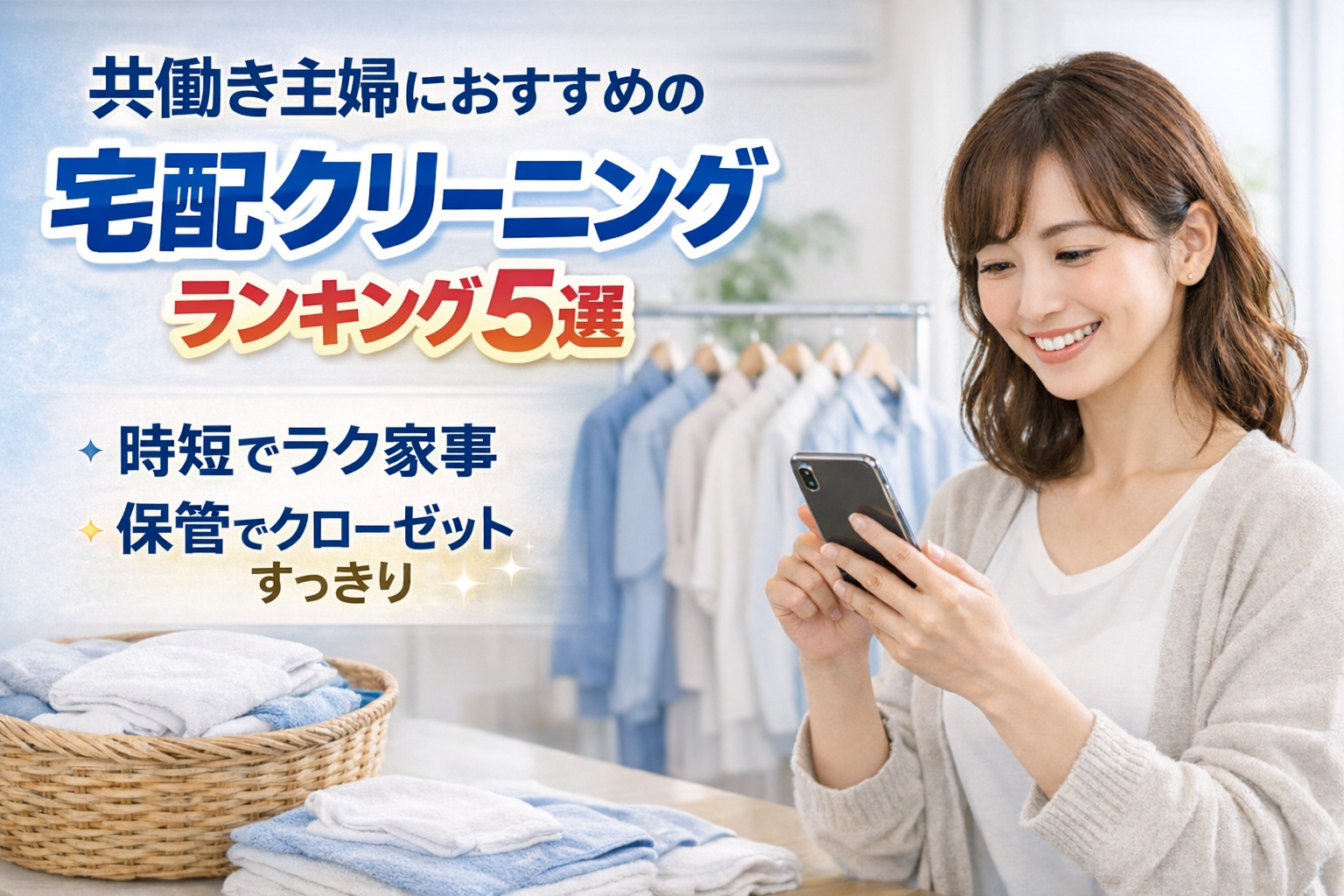 共働き主婦におすすめの宅配クリーニングランキング5選｜時短＆保管でクローゼットすっきり