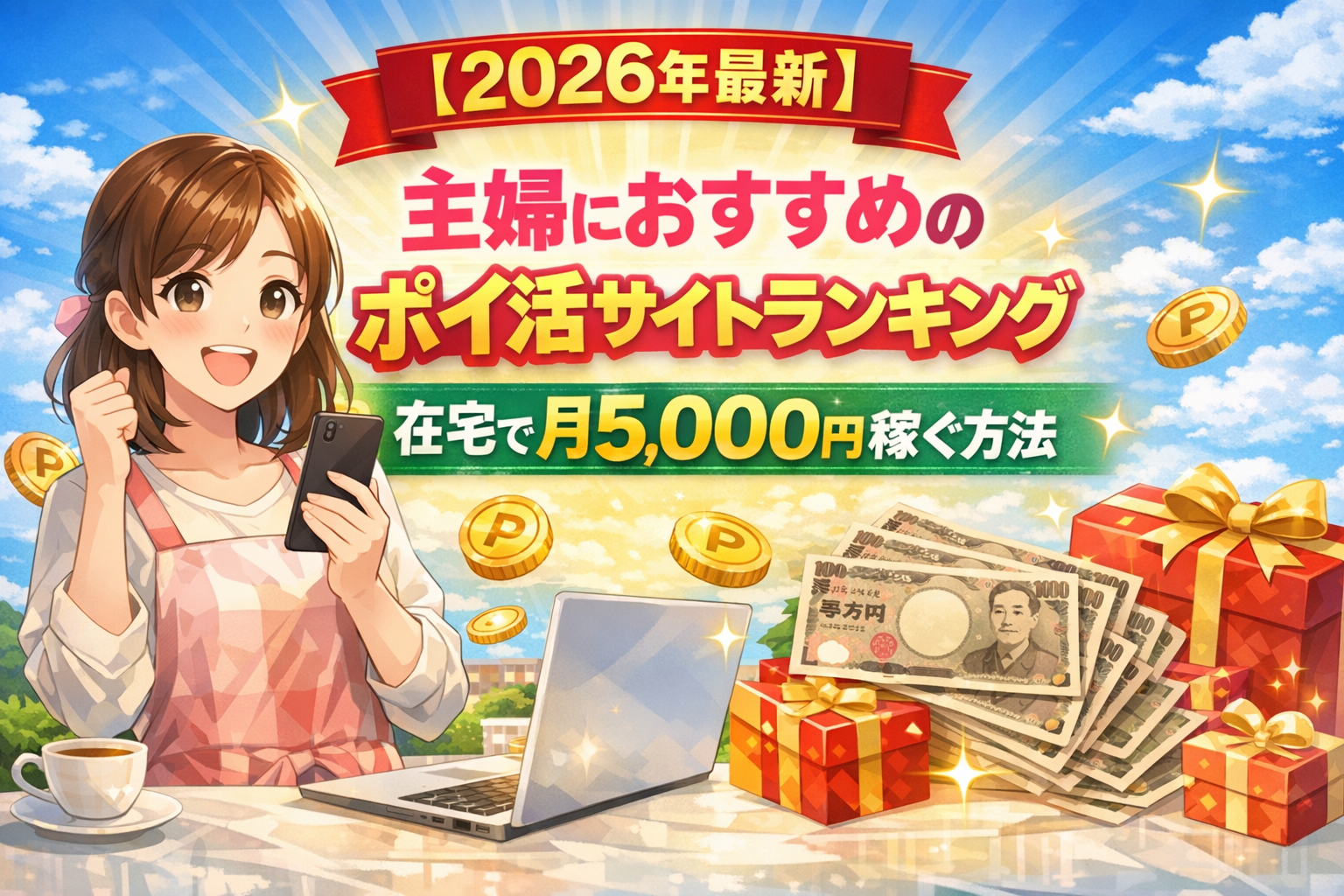 【2026年最新】主婦におすすめのポイ活サイトランキング|在宅で月5,000円稼ぐ方法