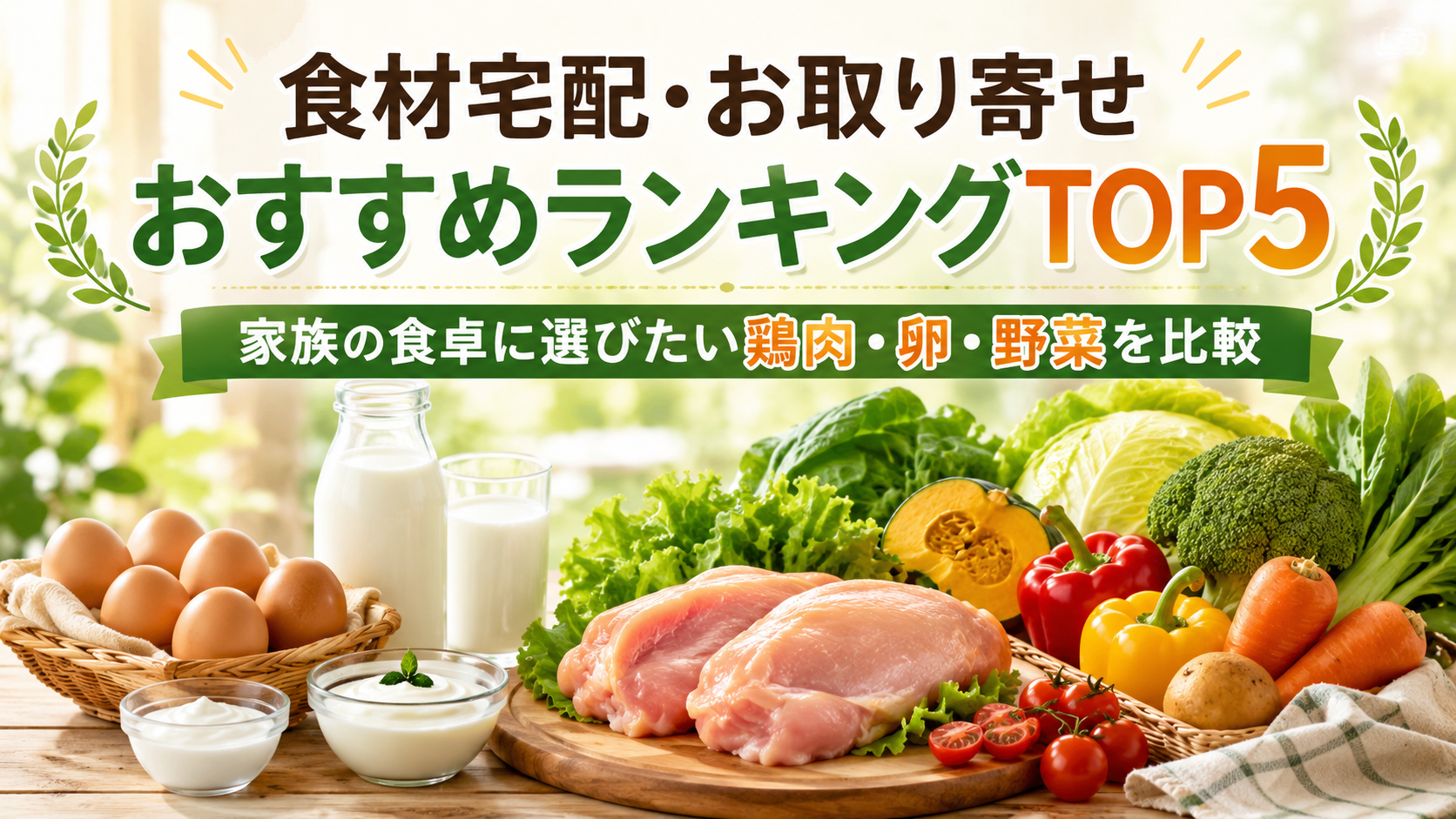 【2026年最新版】食材宅配・お取り寄せおすすめランキングTOP5｜家族の食卓に選びたい鶏肉・卵・野菜を比較
